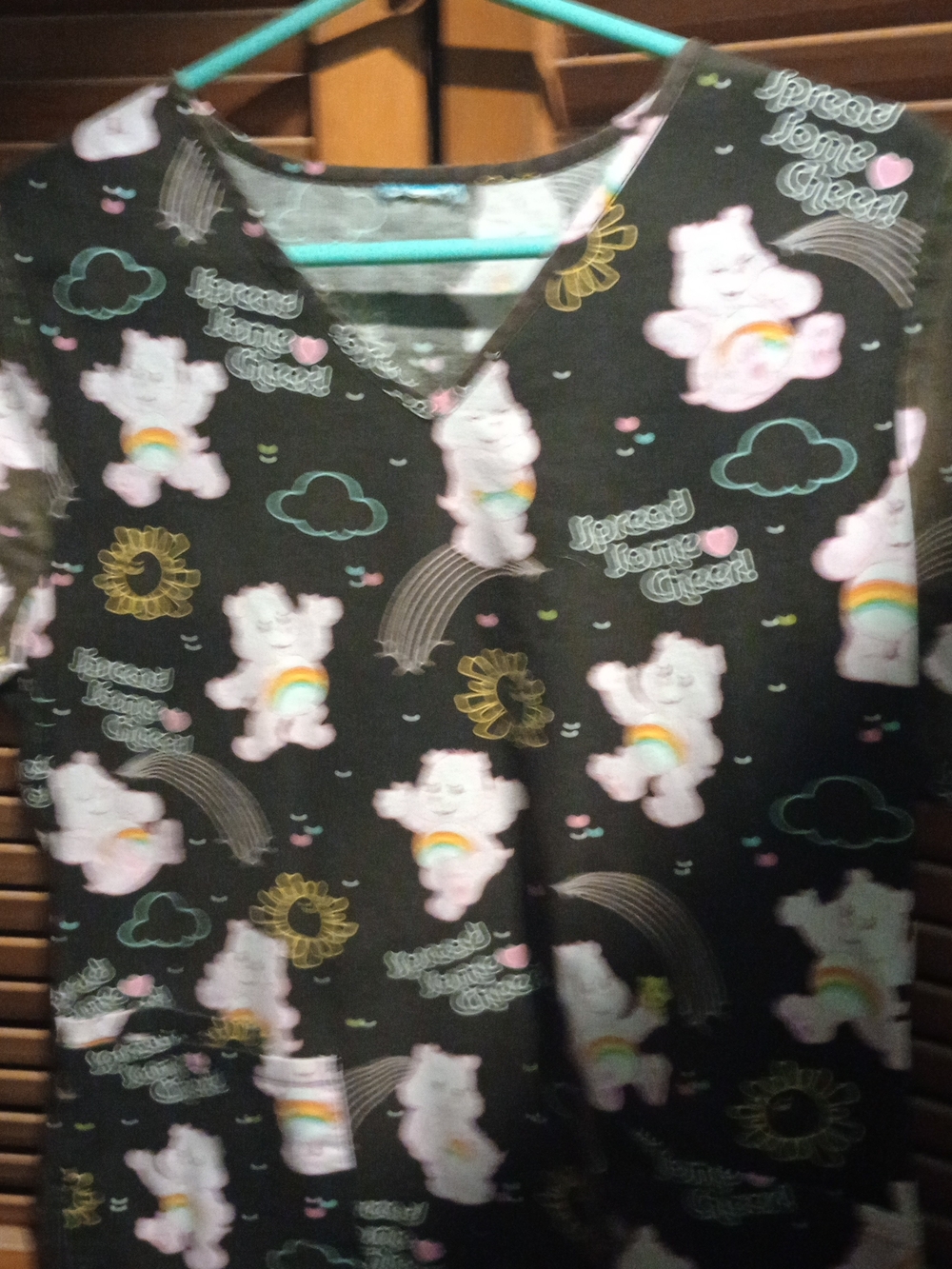Scrubstar Gray & Pink Heart-Print Medical Top